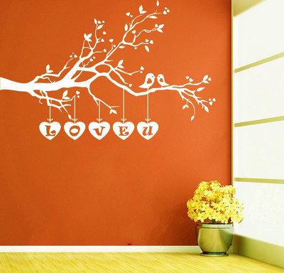 Creatick Studio 152.4 cm Love Bird On Branch Wall Sticker Self Adhesive Sticker(Pack of 1)