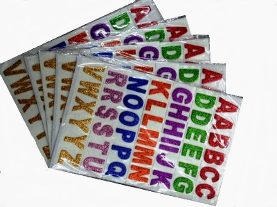 

AARTI  Glitter ABC Multicolored Sticker(Pack of 5