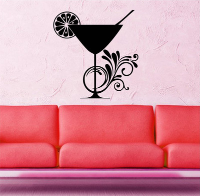 Asmi Collections 42 cm Wine Glass Wall Sticker Removable Sticker(Pack of 1)