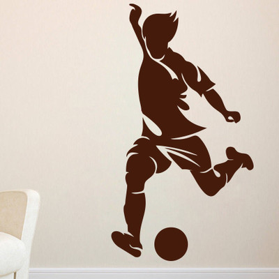 Creatick Studio 30.48 cm Men Hitting Ball Wall Decal Self Adhesive Sticker(Pack of 1)