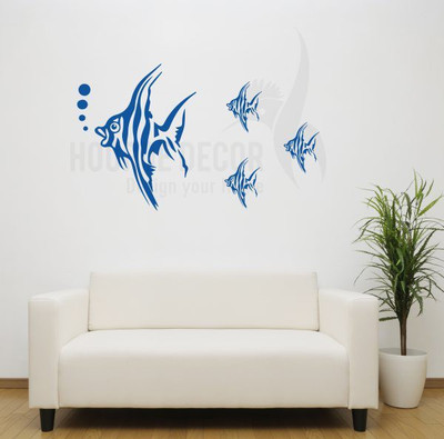 Hoopoe Decor  Fish Sticker(Pack of 1, Blue