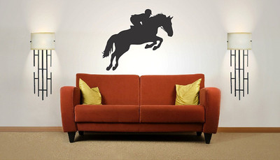 Asmi Collections 80 cm A Jockey on A Running Horse Sticker(Pack of 1)