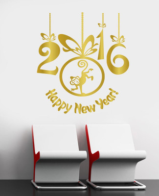 Creatick Studio 55 cm Creatick Studio New Year Wall Sticker Self Adhesive Sticker(Pack of 1)