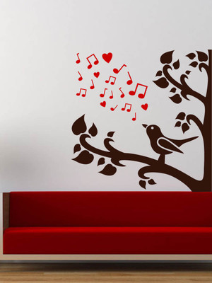 Trends on WALL 60 cm Heart Tree Self Adhesive Sticker(Pack of 1)