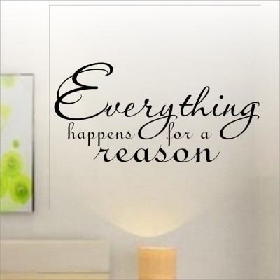 Decor Villa 111 cm Decor Villa Everything Happens For Wall Decal And Black Sticker Size-M 111*43 Self Adhesive Sticker(Pack of 1)
