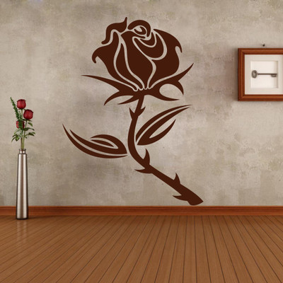 Creatick Studio 35.56 cm Rose Flower Decal Self Adhesive Sticker(Pack of 1)