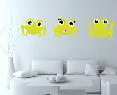 Creatick Studio 99.06 cm Creative Frog's Wall Decal Self Adhesive Sticker(Pack of 1)