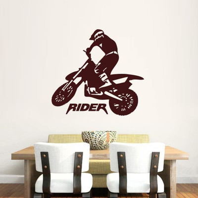 

Hoopoe Decor  Road Bike rider 2 Sticker(Pack of 1, Brown