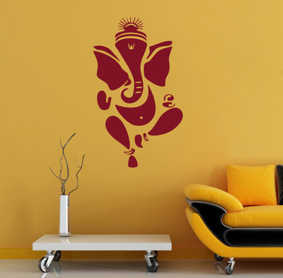Creatick Studio 76.2 cm Gajanan Wall sticker Self Adhesive Sticker(Pack of 1)