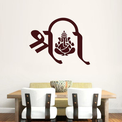 

Hoopoe Decor  Shree Ganesha Sticker(Pack of 1, Brown