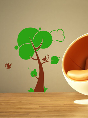 Trends on WALL 70 cm Cartoon Tree Self Adhesive Sticker(Pack of 1)