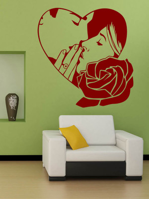 

Trends on Wall  Romance Sticker(Pack of 1, Red