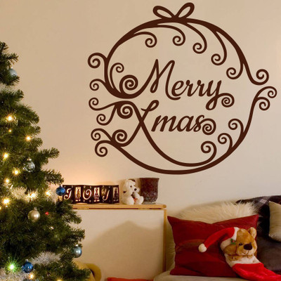 Creatick Studio 121.92 cm Merry Xmas Wall Decal Self Adhesive Sticker(Pack of 1)