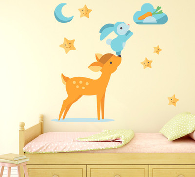 

Wallstick  PVC Vinyl Sticker Sticker(Pack of 1, Yellow;pink