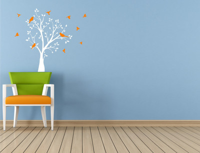 

Wall Guru  Self Adhesive Wall Decal Sticker(Pack of 1, White