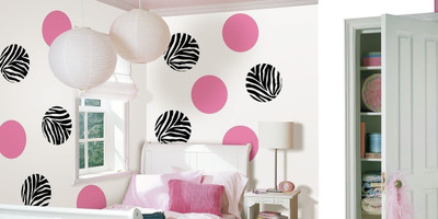 Asmi Collections 600 cm Beautiful 12 Solid Circles Design Removable Sticker(Pack of 1)