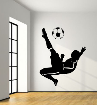 

Veldeco football [H67xW54]cm  cut work vinyl self adhesive walldecal Sticker(Pack of 1, Black