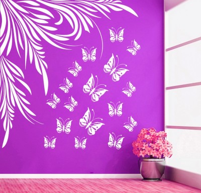 DECOR KAFE 45 cm Decor Kafe Swirls Butterfly Wall Decal Self Adhesive Sticker(Pack of 1)