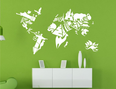 

Wall Guru  Self Adhesive Wall Decal Sticker(Pack of 1, White