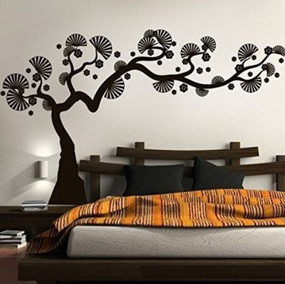 Asmi Collections 150 cm Black Bonsai Tree Removable Sticker(Pack of 1)