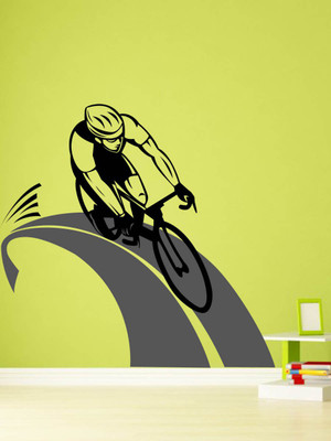 Trends on WALL 60 cm Cycling Self Adhesive Sticker(Pack of 1)