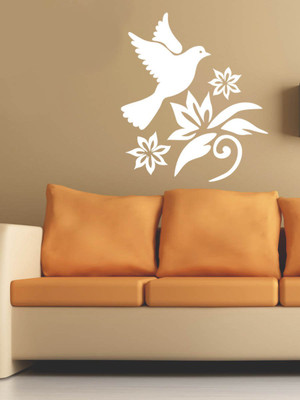 Trends on WALL 68 cm Bird on Flower Self Adhesive Sticker(Pack of 1)