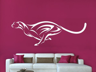 

Hoopoe Decor  Running leopard 1 Sticker(Pack of 1, White