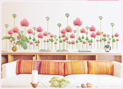 

Looks United  Self Adhesive Flowers Wall Sticker(Pack of 1, Multicolor