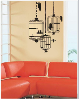 Creatick Studio 76.2 cm Sticker of Creatick Studio Decal Style Birl In Cage Wall Sticker Self Adhesive Sticker(Pack of 1)