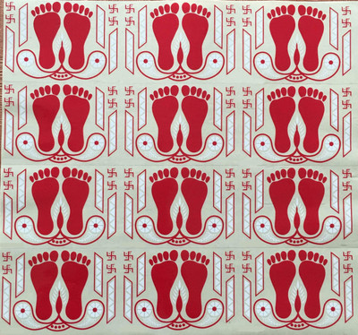 

Suman Creations  Rangoli Sticker Sticker(Pack of 6, Red