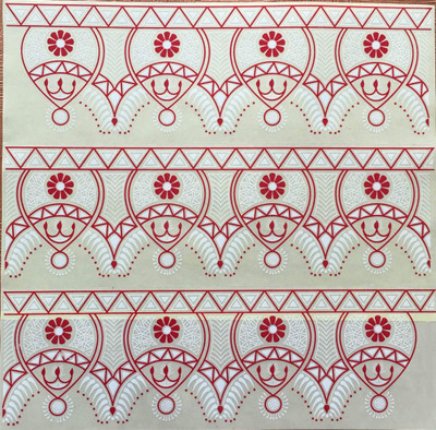

Suman Creations  Rangoli Sticker Sticker(Pack of 6, Red