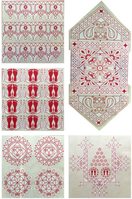 

Suman Creations  magnetic sticker Sticker(Pack of 6, Red