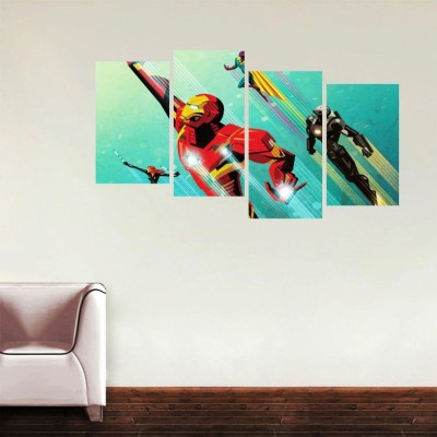 Impression Wall 152.4 cm Iron Man 4 Pieces Cut Out Sticker(Pack of 1)