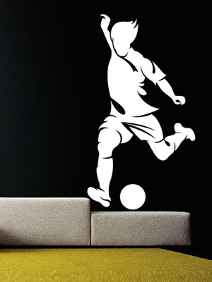 Trends on WALL 109 cm Football player Self Adhesive Sticker(Pack of 1)