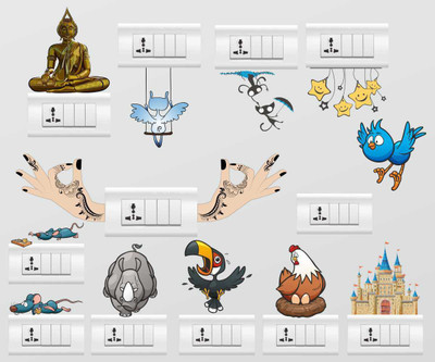 

Rawpockets  PVC Sticker(Pack of 12, Multicolor