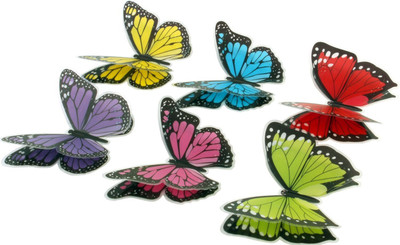 

Sunboy  3D Self Sticking Butterfly Wall Art Decor Sticker(Pack of 1, Multicolor