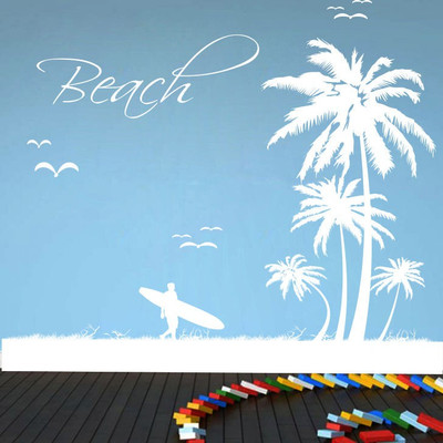 Creatick Studio 86.36 cm Beach Wall Decal Self Adhesive Sticker(Pack of 1)