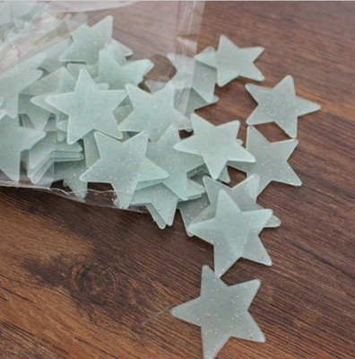 

Stickonn  Sparkle Green Fluorescent Glow In The Dark Star Wall Sticker(Pack of 100