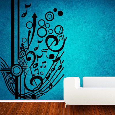 Creatick Studio 38.1 cm Abstract Music Wall Sticker Self Adhesive Sticker(Pack of 1)