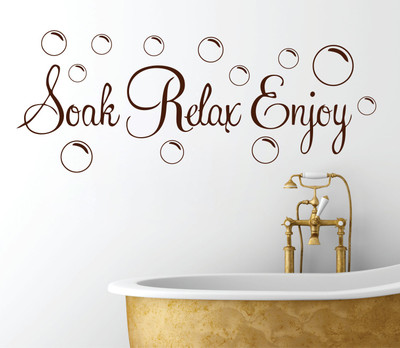 Creatick Studio 71 cm Creatick Studio Soak Relax Enjoy Wall Sticker Self Adhesive Sticker(Pack of 1)