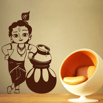 Creatick Studio 60.96 cm Bal Krishna Wall Decal Self Adhesive Sticker(Pack of 1)