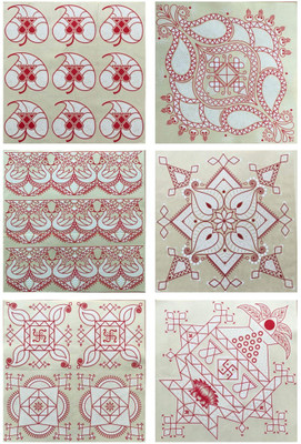 

Suman Creations  magnetic sticker Sticker(Pack of 6, Red