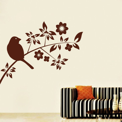 Creatick Studio 152.4 cm White Bird Wall Decal Self Adhesive Sticker(Pack of 1)