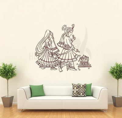 

Hoopoe Decor  Marriage Sticker(Pack of 1, Brown