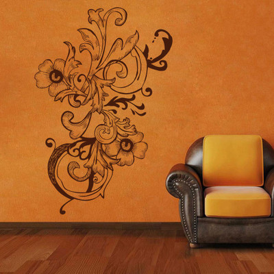Creatick Studio 60.96 cm Bunch of Flower Wall Decal Self Adhesive Sticker(Pack of 1)