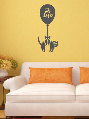 Trends on WALL 154 cm Cat Hanging On Balloon Self Adhesive Sticker(Pack of 1)