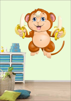 Espcreation 60 cm ESP Creation Cute Monkey with Banana Sticker(Pack of 1)