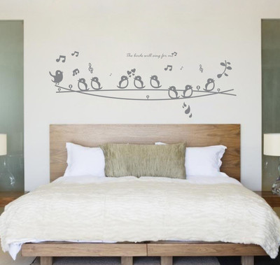 Creatick Studio 111 cm Creatick Studio Singing Birds Wall Decal Self Adhesive Sticker(Pack of 1)