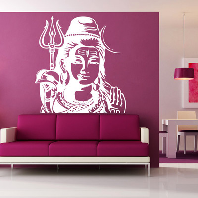 Creatick Studio 48.26 cm Shiv Ji Wall Decal Self Adhesive Sticker(Pack of 1)