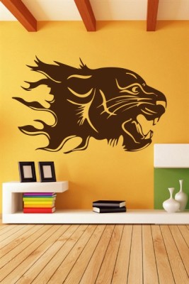 DECOR KAFE 64 cm Decal Style Tiger Face Wall Sticker Self Adhesive Sticker(Pack of 1)